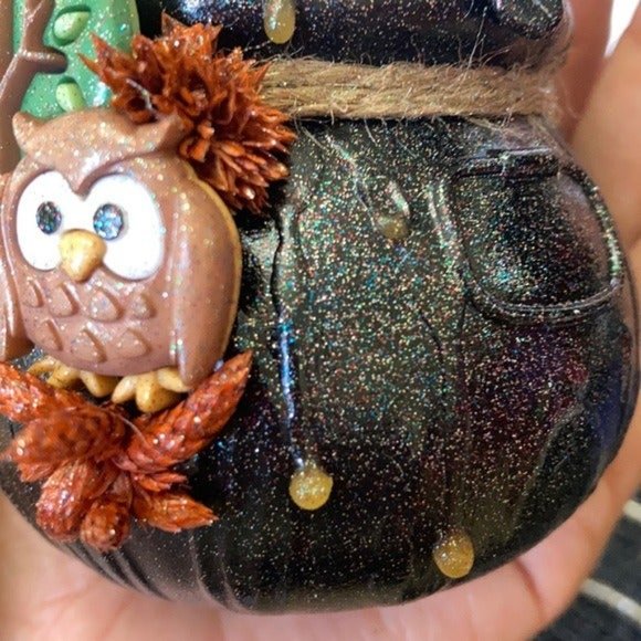 Cauldron autumn rustic lamp - Picture 8 of 12